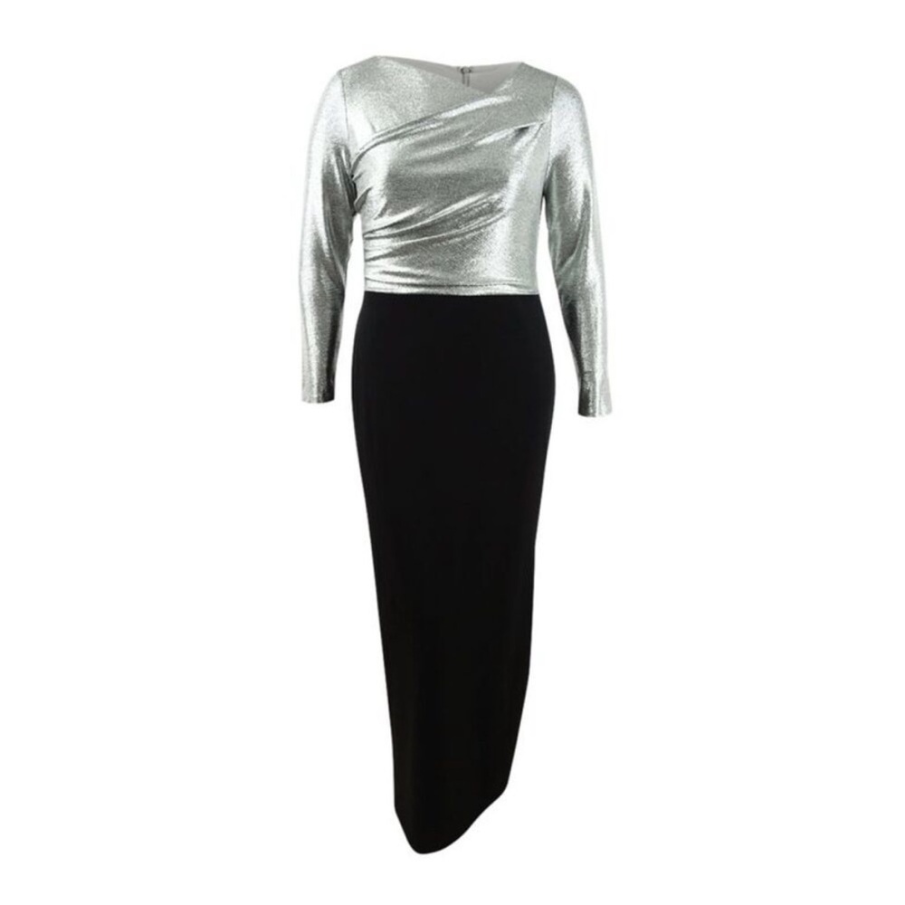 LAUREN Ralph Lauren metallic bodice gown - size 12 - Picture 1 of 4